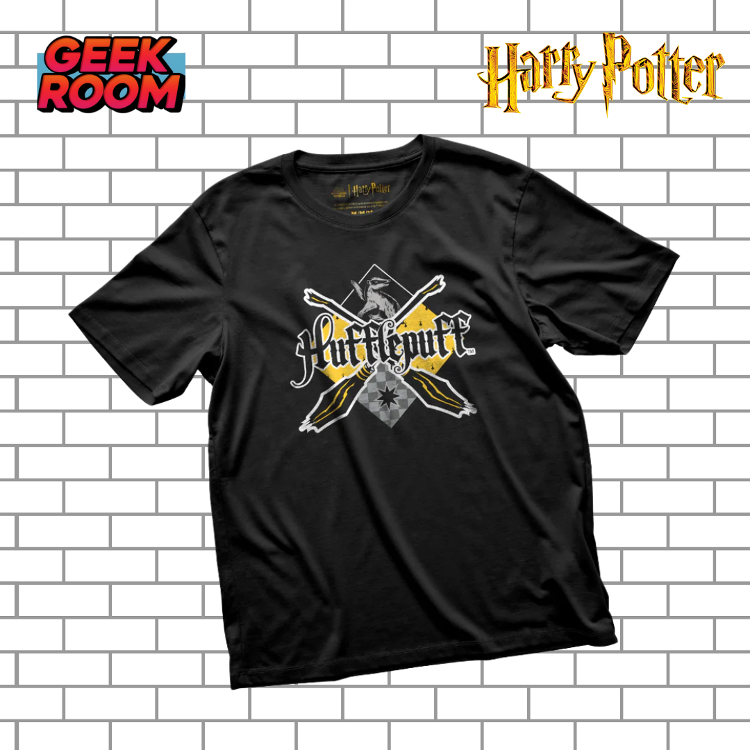 Harry Potter “Hufflepuff Quidditch Team” Black Tee