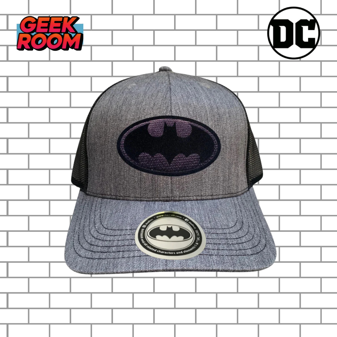 DC Comics Batman “Black & Black Logo” Grey & Black Premium Trucker
