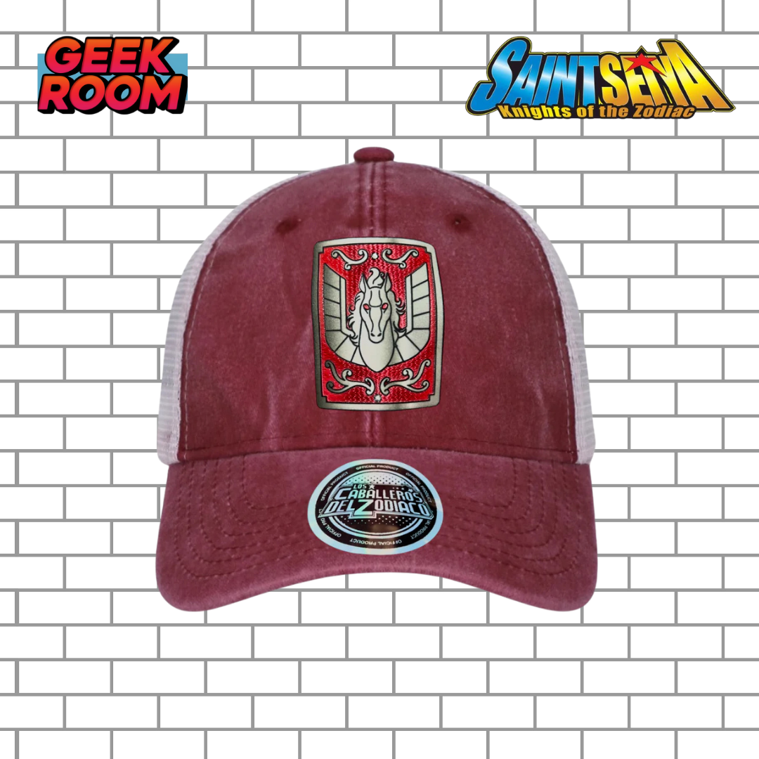 Saint Seiya: Knights of the Zodiac “Pegasus Pandora Box” Red & White Vintage Trucker