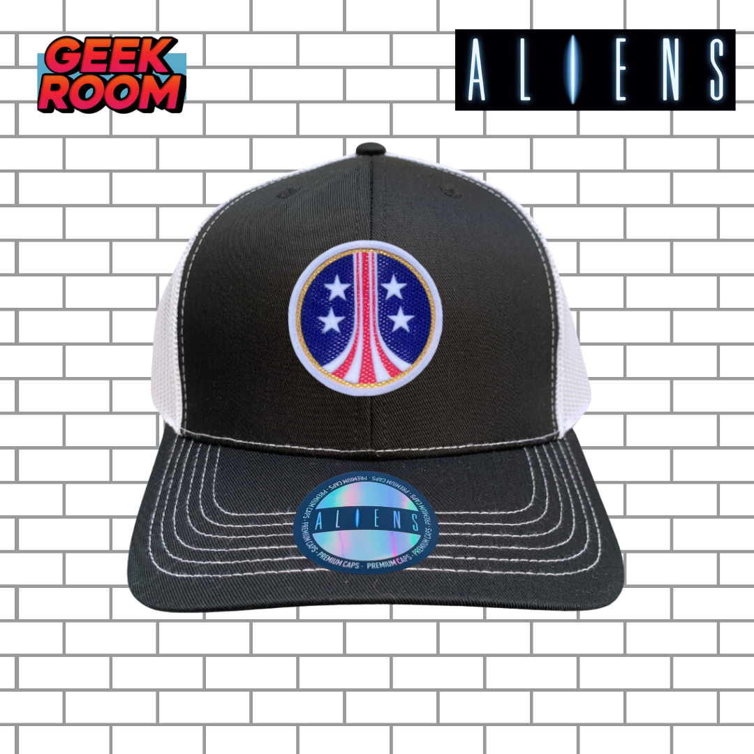 Aliens “USMC Logo” Black & White Premium Trucker