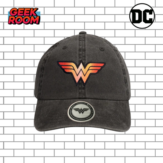 DC Comics Wonder Woman “Orange Logo” Grey Vintage