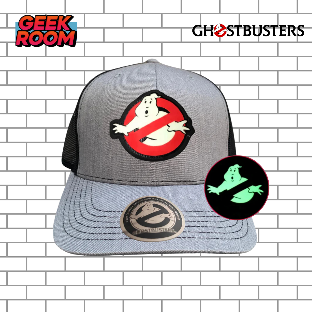 Ghostbusters “Classic Logo” Glow in the Dark Light Grey & Black Premium Trucker