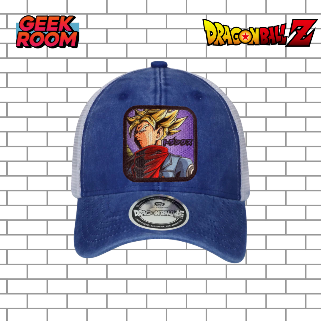Dragon Ball Z “Super Saiyan Trunks” Royal Blue & White Vintage Trucker
