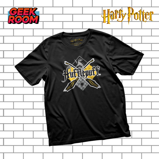 Harry Potter “Hufflepuff Quidditch Team” Black Tee