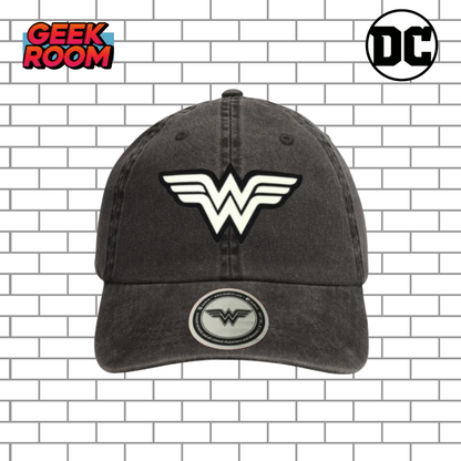 DC Comics Wonder Woman “Glow in the Dark Logo” Grey Vintage