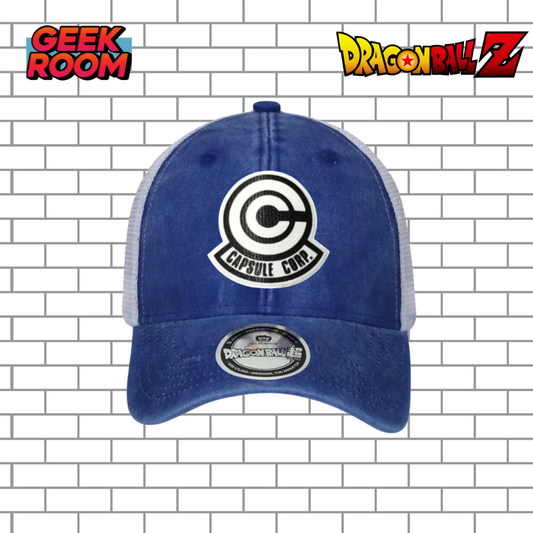 Dragon Ball Z “Capsule Corp Logo” Royal Blue & White Vintage Trucker