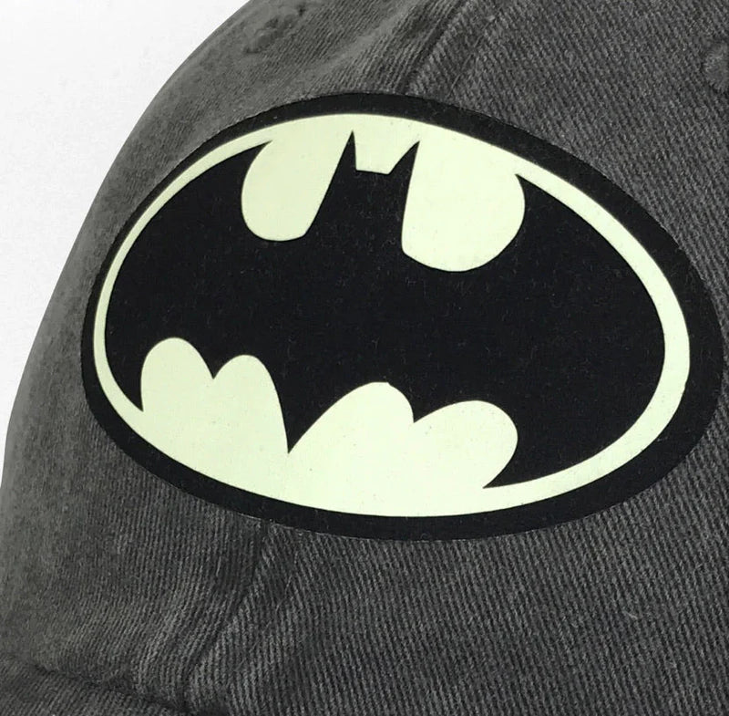 DC Comics Batman “Glow in the Dark Logo” Grey Vintage