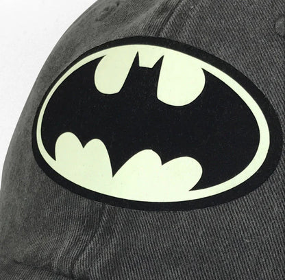 DC Comics Batman “Glow in the Dark Logo” Grey Vintage