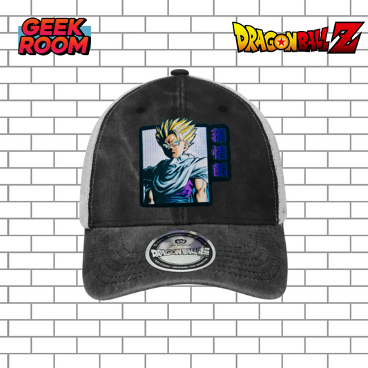 Dragon Ball Z “Son Gohan” Grey & White Vintage Trucker