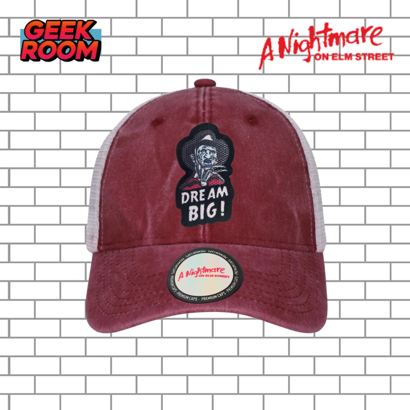 A Nightmare on Elm Street “Dream Big” Red Vintage Trucker