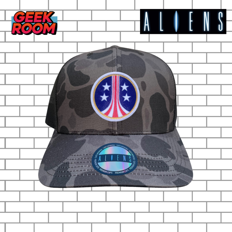 Aliens “USMC Logo” Camo Premium Trucker