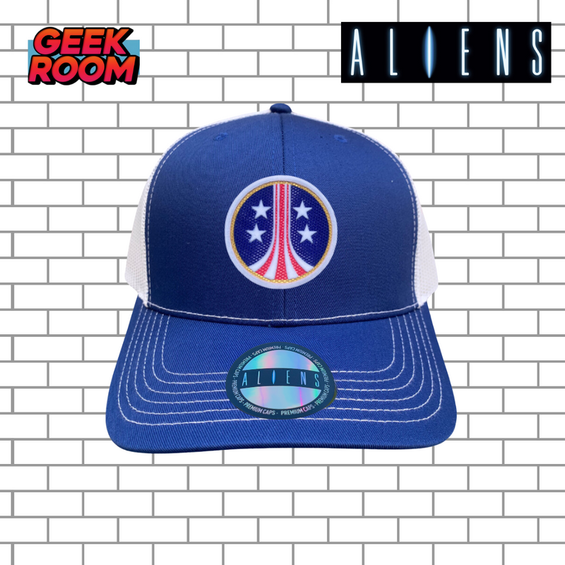 Aliens “USMC Logo” Blue & White Premium Trucker