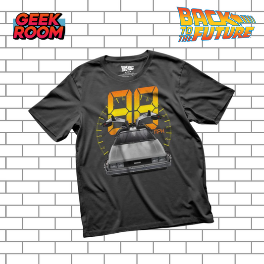 Back to the Future “88 MPH Delorean” Black Tee