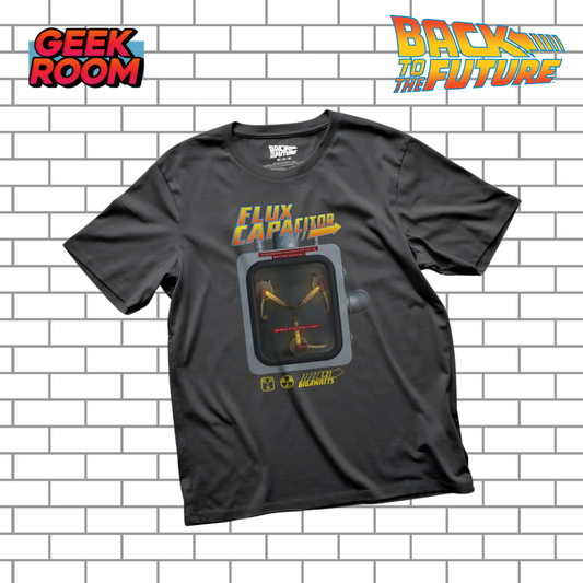 Back to the Future “Flux Capacitor” Black Tee