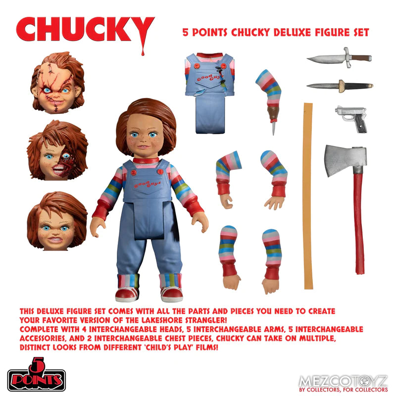 Mezco Toyz Child's Play 5 Points Chucky Deluxe Figure Set