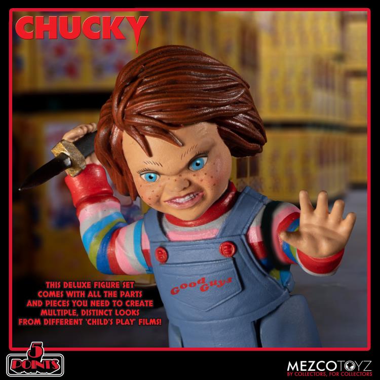 Mezco Toyz Child's Play 5 Points Chucky Deluxe Figure Set