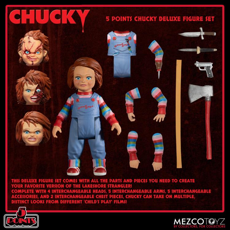 Mezco Toyz Child's Play 5 Points Chucky Deluxe Figure Set